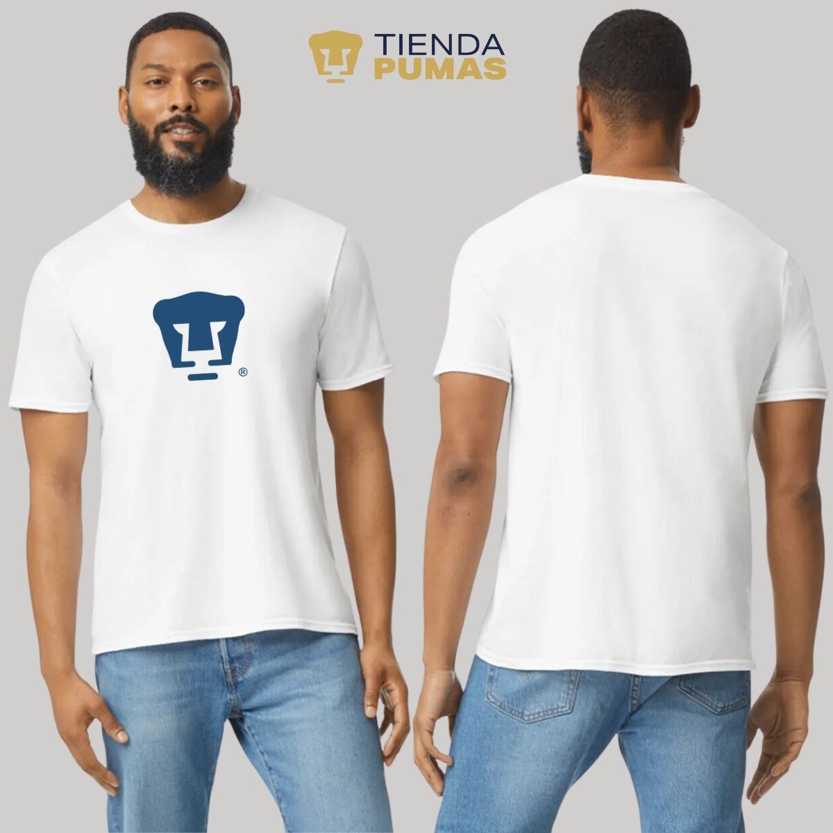 Playera Hombre Pumas UNAM Azul Logo Vinil – Tienda LIGA BBVA MX